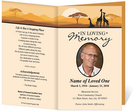 7 Best Images Of Printable Funeral Program Templates Funeral Program