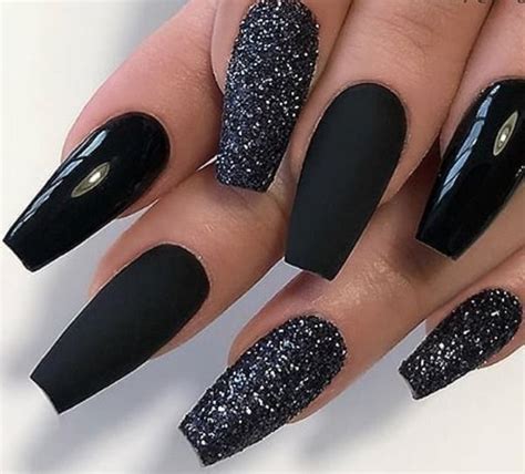 The Beauty Of Matte Black Coffin Nail Ideas Trend In Cool Coffin