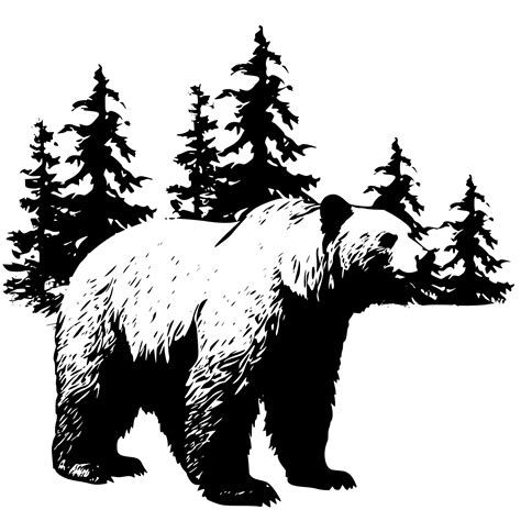 Woodland Bear Svg File For Cricut Silhouette And Laser Machines