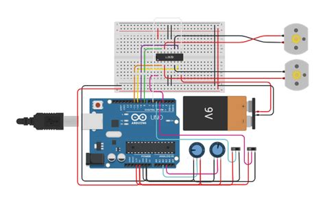 Circuit Design Copy Of L293d Motor Speed And Direction Control Tinkercad