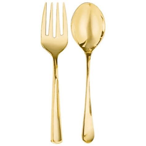 Gold Party Supplies Premium Serving Spoon And Fork