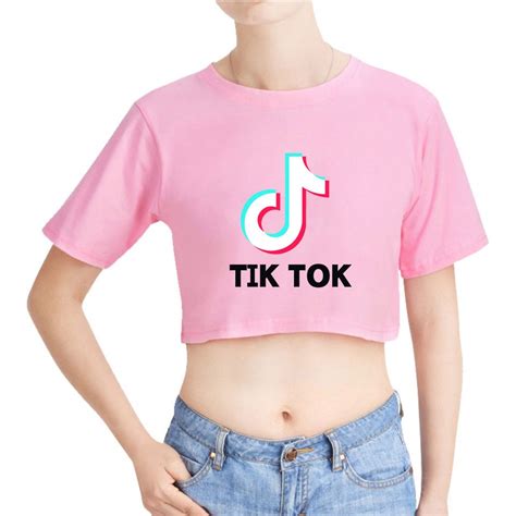 2019 Tik Tiktok Loose Navel Short Sleeved Womens Wear 2019 Tik Tiktok