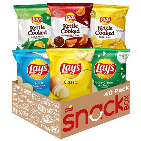 Lays And Lays Kettle Cooked Potato Chips Variety Pack 40 Count