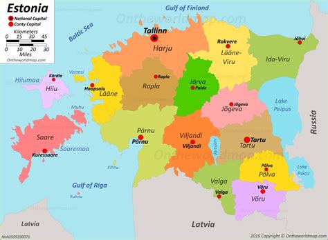 One such park is the lahemaa national park, which is a famous hiking and nature watching spot. Political Map of Estonia