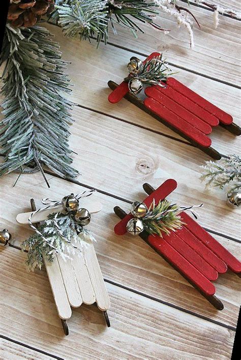 9 Handmade Christmas Ornaments Popsicle Stick Sleds Handmade