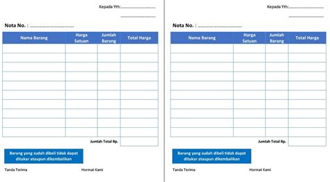 Download Template Nota Kosong Format Word Docx Pdf Vuiral