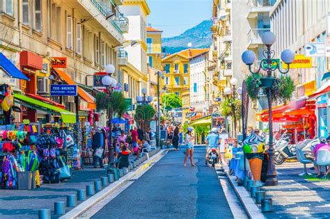 Nice France June 11 2017 People Are Strolling Through A Narrow