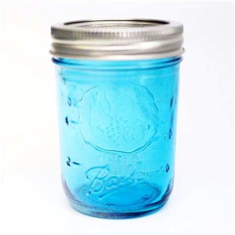 1 Half Pint Blue Glass MASON Canning JAR 8 Oz Vintage Style Etsy