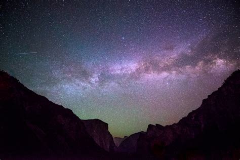 Yosemite Tunnel View Long Exposure Astrophotography Milky Way Rising