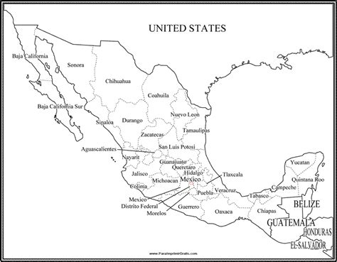 Mapa Con Division Politica De Mexico Imagui