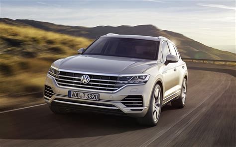 Download Wallpapers 4k Volkswagen Touareg Road Motion Blur 2019