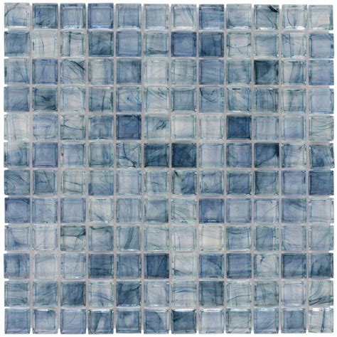 1x1 Glass Squares Gray And Light Blue Mosaic Tile Mto0085