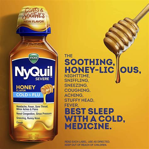 Vicks Dayquil Nyquil Severe Honey Cold And Flu Medicine 12 Oz Each Maximum Strength Relieves