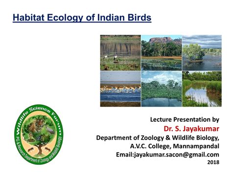 A species habitat can be seen as the physical manifestation of its ecological niche. (PDF) Habitat ecology of Indian Birds