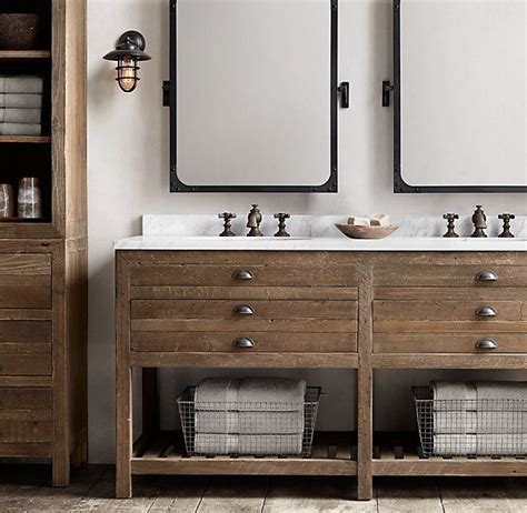 Start by removing drawers, doors, false fronts, and all hardware along with the countertop or sink if you are replacing them. Printmaker's Double Washstand | Restoration hardware ...