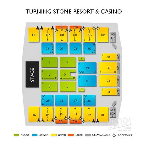 Turning Stone Event Center Seating Chart Center Seating Chart