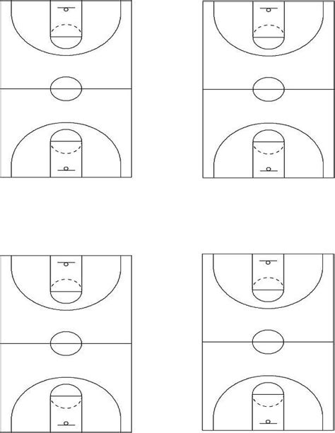 Printable Blank Basketball Court