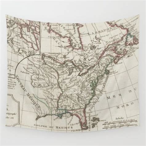 Vintage Map Of North America 1795 Wall Tapestry By Bravuramedia