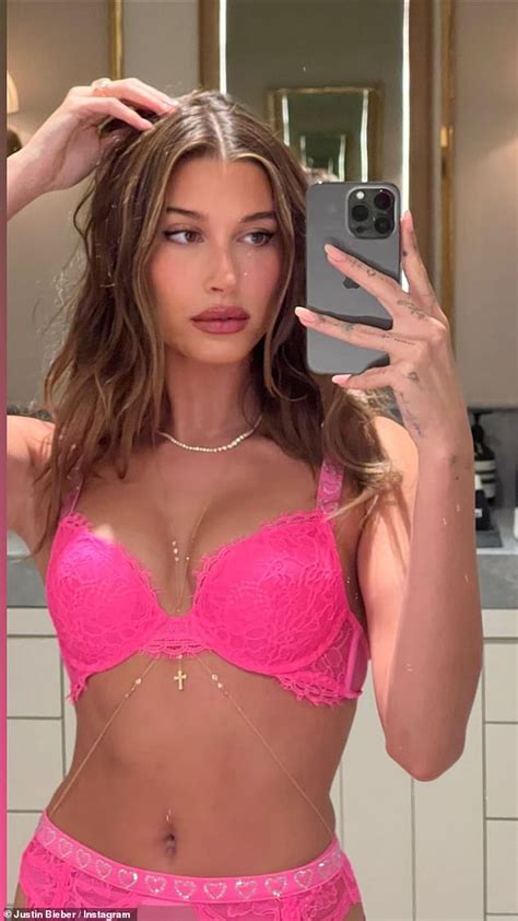 hailey bieber models victoria s secret s new love cloud collection as justin posts for