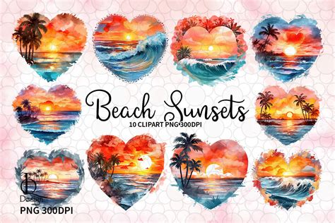 Watercolor Beach Sunsets Sublimation Graphic By Lq Design · Creative Fabrica