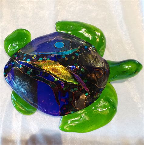 The Amazing D Sea Turtle By Karen Ehart With Cobalt Shell And Lime