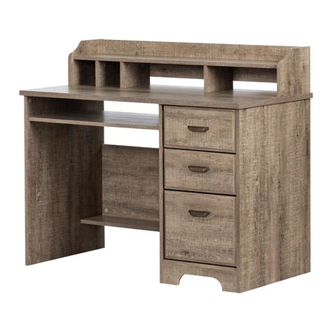 South Shore Versa Weathered Oak Computer Desk With Hutch 12109 The