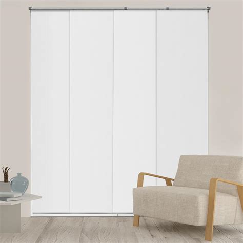 White Panel Track Blinds Blinds The Home Depot