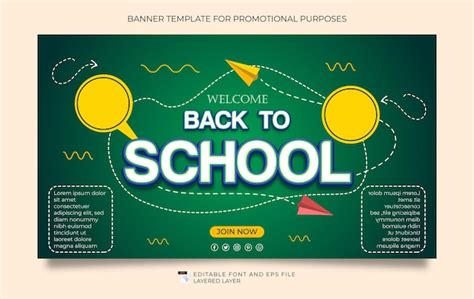 Premium Vector Welcome Back To School Theme Banner Template