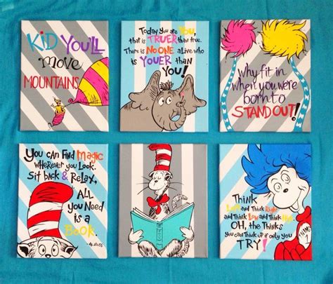 Riffle Childrens Books — Thecatart Dr Seuss 6 Piece Inspired Wall