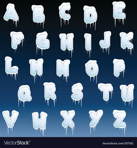 Winter Alphabet With Icicles Royalty Free Vector Image