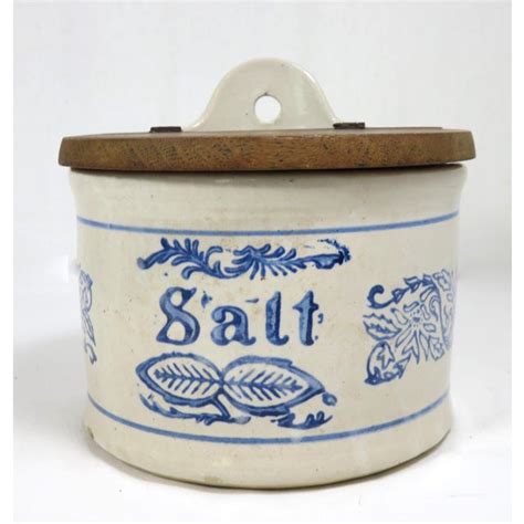 Antique American Stoneware Kitchen Salt Box Chairish