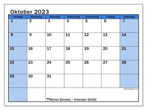 Kalender Oktober 2023 504zz Michel Zbinden Be