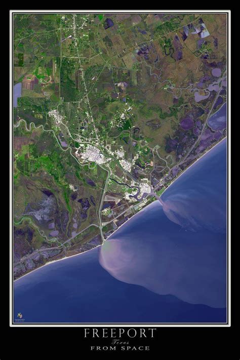 The Freeport Texas Satellite Poster Map With Images Freeport Texas