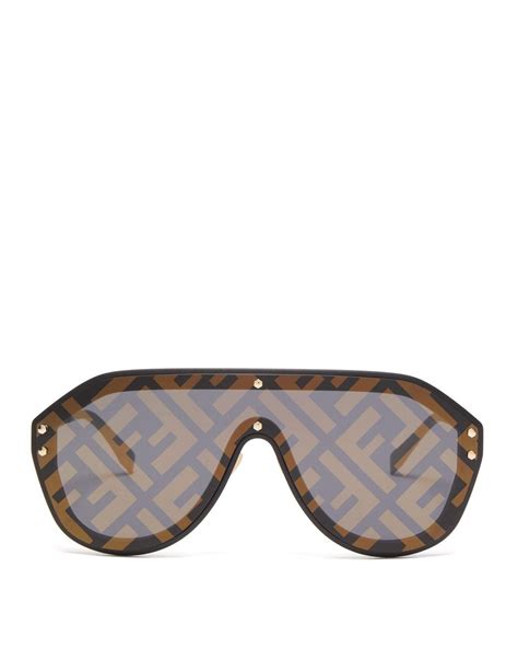Fendi Ff Logo Aviator Sunglasses For Men Lyst