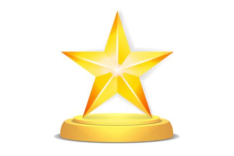 Gold Star Award Shiny Vector Illustration By Pikepicture