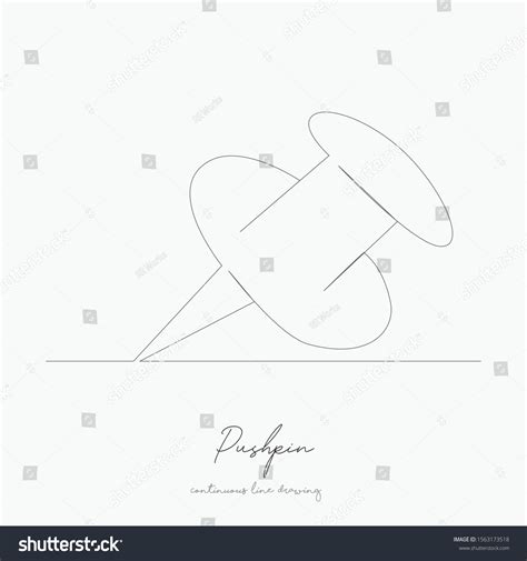 Continuous Line Drawing Pushpin Simple Vector Stock Vector Royalty