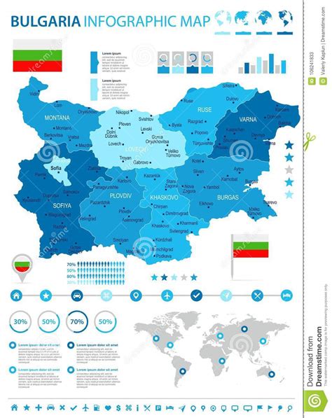 Bulgaria Mapa Y Bandera Infographic Ejemplo Detallado Del Vector The Best Porn Website