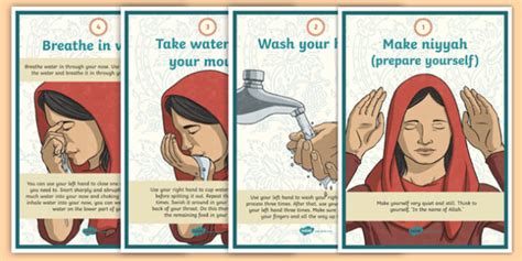 (do = brush or comb). How to Perform Wudu Steps with Pictures (teacher made)