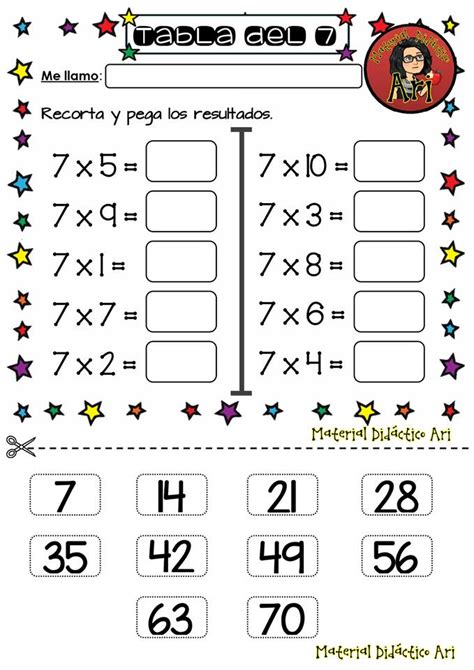 Fichas Para Practicar Las Tablas De Multiplicar Material Educativo