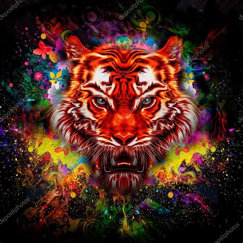 Abstracto Tigre Colorido — Foto De Stock © Valik4053022 85471790