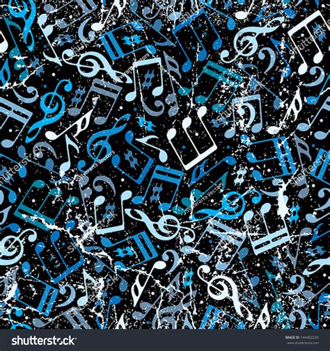 A musical line is called a layer and texture refers to the combination of these layers, producing either a thin or a thick texture. Blue Musical Notes Seamless Background Grunge Stock Vector 144402235 - Shutterstock