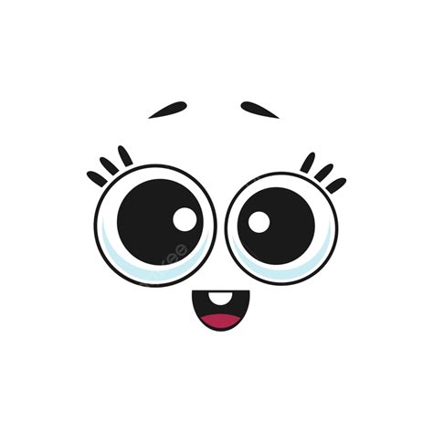 Emoticon Mädchen Mit Großen Augen Und Wimpern Isoliertes Emoji Gesicht Kopf Spaß Png Und