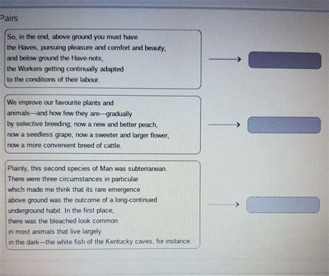 instructions: drag each tile to the correct box. Match each excerpt