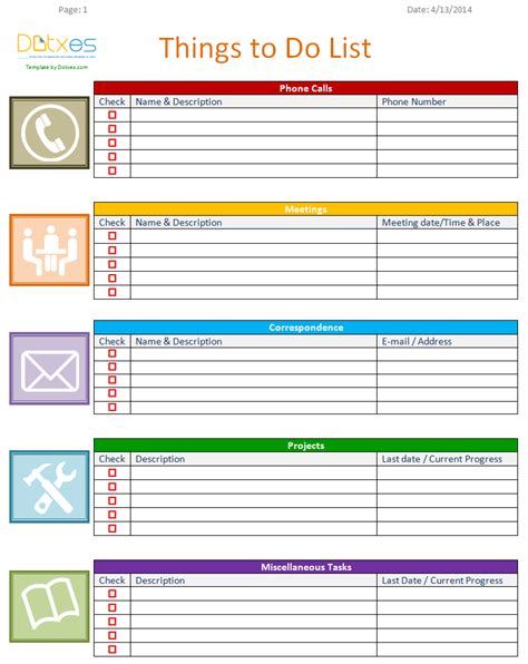 To do list template (Business Version) To Do Lists Printable, Daily