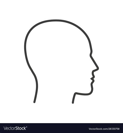 Human Head Outline Stroke Icon Royalty Free Vector Image