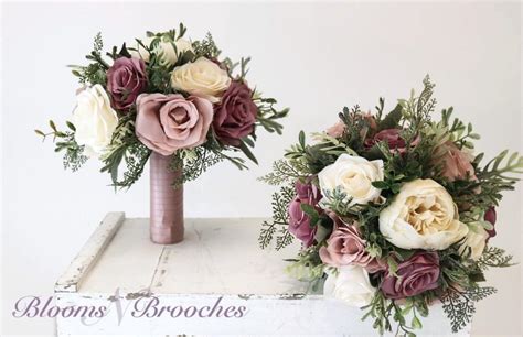 Dusty Rose Mauve And Ivory Wedding Bouquet Wedding Flowers