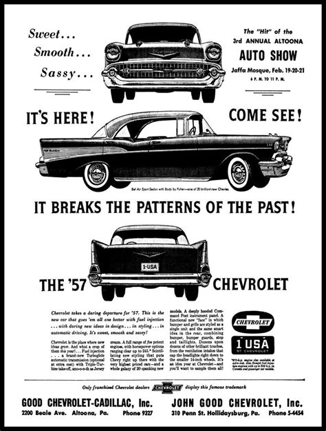 Vintage Advertising For The 1957 Chevrolet Automobile In The Altoona