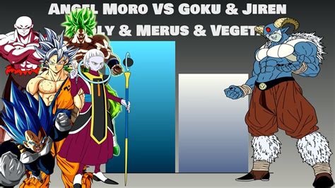¡añadir este juego a tu página web! Goku & Vegeta & Jiren & Broly & Merus Vs Angel Moro | Power Levels - YouTube
