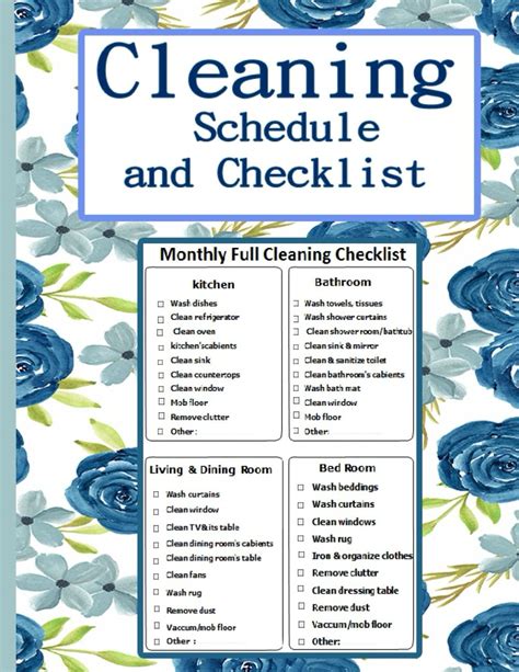 Buy Cleaning Schedule And Checklist For Adults Daily Weekly And