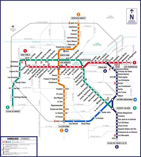 Transit Maps Official Map Metro De Santiago Chile 2012